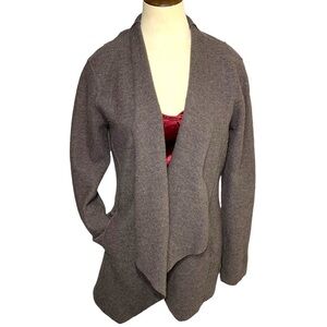 𝅺maison 500 Brown Open Cardigan 100% Wool Minimalist Neutral Sweater Sz 6